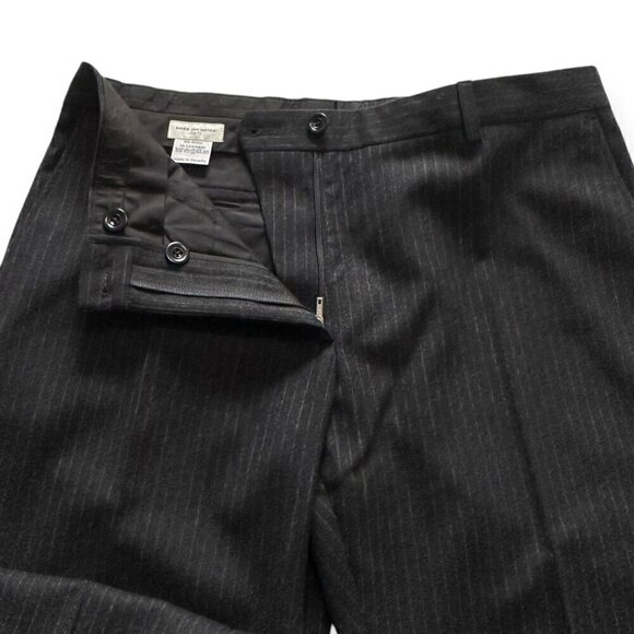 Dries Van Noten Pintriped wool/cashmere straight-leg cropped pants, Size 42 FR - Picture 9 of 14